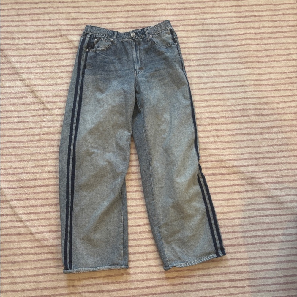 Rag & Bone Blue Jean Sweatpants with Stripes